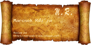 Marcsek Róza névjegykártya